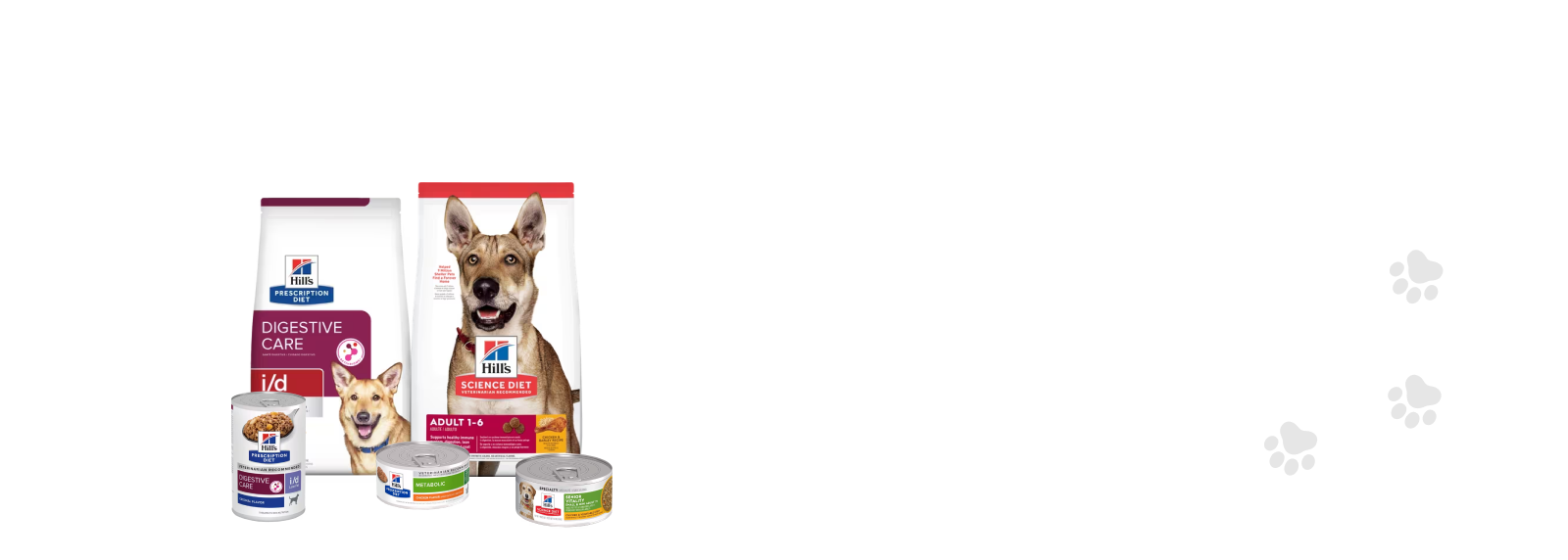 Pacotes de ração da Hills Pet