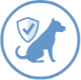 Um cão com escudo Ícone